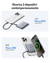 Carica l'immagine nel visualizzatore di Gallery, Baseus Mini Magsafe Powebank 5000mAh 20W con Supporto Pieghevole, Qi2-Certificato Magnetico Power Bank Magnetic Ricarica