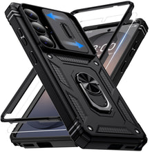 Carica l'immagine nel visualizzatore di Gallery, Cover per Samsung Galaxy S24 Ultra 5G con Vetro Temperato, Custodia S24 Ultra 5G con Protezione Fotocamera, 360° Anello 