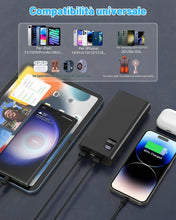 Carica l'immagine nel visualizzatore di Gallery, Power Bank 24000 mAh, power bank piccolo ma forte (USB C Output &amp; Input) 5 A, batteria esterna per cellulare con funzion
