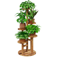Carica l'immagine nel visualizzatore di Gallery, Bamworld Porta Piante da Interno in Legno Multi 5 Livello, Perfetto per Arredo Casa e Giardino Esterno, Supporto Fiorier