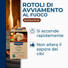 Carica l'immagine nel visualizzatore di Gallery, STARWAX Rouleaux allume-feu FSC, boîte de 50