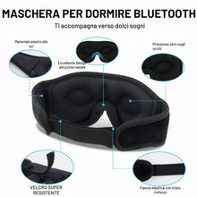 Carica l'immagine nel visualizzatore di Gallery, Mascherina per dormire con cuffie Bluetooth, mascherina per dormire 3D senza fili, per dormire sul fianco/sulla schiena,