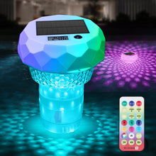 Carica l'immagine nel visualizzatore di Gallery, Galleggiante cloro con luce solare e termometro, dispenser galleggiante con telecomando regolabile per piscine, stagni, 