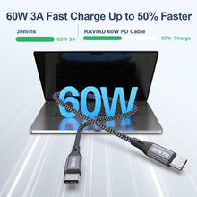 Carica l'immagine nel visualizzatore di Gallery, RAVIAD Cavo USB C USB C [2Pezzi 1M], 60W Cavo USB Type-C PD 3A Ricarica