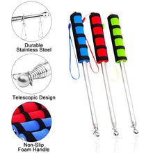 Carica l'immagine nel visualizzatore di Gallery, 3 aste telescopiche per bandiere portatili, 2 m, asta per bandiere, accessori in acciaio inox, set con 9 clip, per viagg