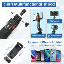 Carica l'immagine nel visualizzatore di Gallery, 180CM Treppiede per cellulare, Ulanzi Selfie Stick Quad Tripod con telecomando Bluetooth, rotazione di 360° in alluminio