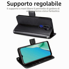 Carica l'immagine nel visualizzatore di Gallery, TECHGEAR Custodia in Pelle Oppo A9 / A5 2020, Cover Libro Protettiva con Slot per Schede, Supporto e Cinturino da Polso 