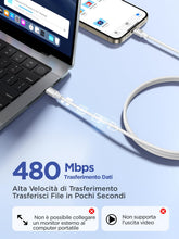 Carica l'immagine nel visualizzatore di Gallery, Cavo USB C a USB C 100W 2M Cavo USB Type-C PD 5A Ricarica Rapida Cavetto