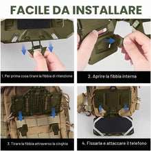 Carica l'immagine nel visualizzatore di Gallery, 1 Pezzi Supporto Tattico per Telefono, Porta Telefono Tattico Militare per Gilet Tattica Pieghevole a 120°, Custodia per