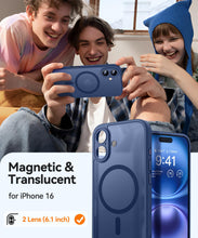 Carica l'immagine nel visualizzatore di Gallery, CANSHN Cover Magnetica per iPhone 16(6,1 Pollici), Compatibile con MagSafe, [Protezione Completa Della Fotocamera], Cust