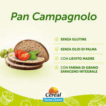 Carica l'immagine nel visualizzatore di Gallery, CÉRÉAL PAN CAMPAGNOLO INTEGRALE, Pane senza glutine e lattosio, Con lievito madre, A base di farina di grano saraceno in
