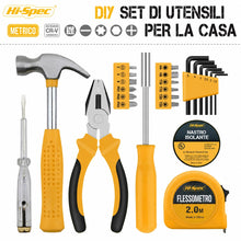 Carica l'immagine nel visualizzatore di Gallery, Hi-Spec Mini Cassetta Attrezzi per Casa e Ufficio, Riparazioni Base, giallo