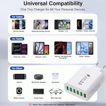 Carica l'immagine nel visualizzatore di Gallery, Caricatore USB 50W, Stazione di Ricarica Multiuso Spina a 6 Porte Ricarica