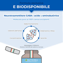 Carica l'immagine nel visualizzatore di Gallery, Gaba Integratore 750 mg Puro | Senza Eccipienti | 60 Capsule | Nutrimea