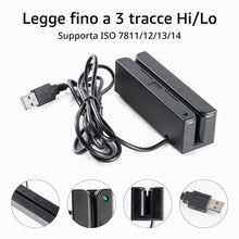 Carica l'immagine nel visualizzatore di Gallery, MSR100 Lettore di carte a banda magnetica USB, Lettore macchina POS per tessere, programmabili e integrazione con varie 