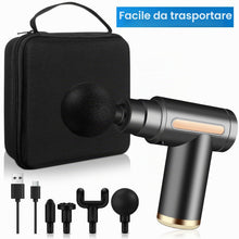 Carica l'immagine nel visualizzatore di Gallery, AQXONG Mini Pistola per Massaggio Muscolare, Pistola da Massaggio Ultra Silenziosa 45DB, 6 Velocità, 4 Testine Massaggia