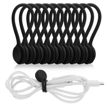 Carica l'immagine nel visualizzatore di Gallery, Lusofie 10 Pezzi Fascette Cavi Magnetiche Clip per Cavi in Silicone Portacavi Organizer Fascette Riutilizzabili Gestore 