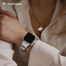 Carica l'immagine nel visualizzatore di Gallery, Fullmosa Cinturino per Apple Watch SE3 40mm 41mm 38mm Acciaio Inox,Argento