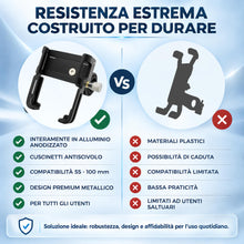 Carica l'immagine nel visualizzatore di Gallery, Porta Cellulare in Alluminio: per Bicicletta - eBike - Mtb - Monopattino Elettrico. Supporto Telefono, Installazione su 