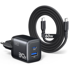 Carica l'immagine nel visualizzatore di Gallery, INIU Caricatore USB C, 30W GaN Caricabatterie Carica Rapida con 1.5m Cavo