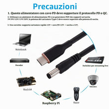 Carica l'immagine nel visualizzatore di Gallery, DSD TECH MagicConn SH-CP12B Cavo di alimentazione da USB Tipo C PD a DC(55x21)-12V