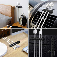 Carica l'immagine nel visualizzatore di Gallery, SOULWIT® 3 Pezzi Organizer a Clip per Cavo, Fermacavi Scrivania Multifunzione Adesivo, Ferma Cavi usb, Cable Management 