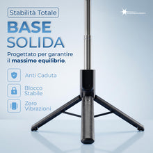 Carica l'immagine nel visualizzatore di Gallery, Bastone Selfie con Treppiede Smartphone Bluetooth, Selfie Stick Estensibile 20-103 cm, Rotazione 360°, Supporto Telefono