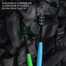 Carica l'immagine nel visualizzatore di Gallery, Biomed Spazzolino da denti al carbone nero, setole medie con punte arrotondate, senza BPA, per sbiancamento, confezione 