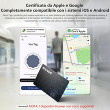 Carica l'immagine nel visualizzatore di Gallery, ATUVOS Air Tag Card Pro per Android &amp; iOS, Dual System Ricaricabile Wallet Tracker Funziona con Google Funzioni Trova o 