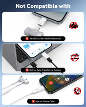 Carica l'immagine nel visualizzatore di Gallery, MoKo Adattatore USB-C a Lightning Audio Solo per DJI Mic Mini,Non per Altri