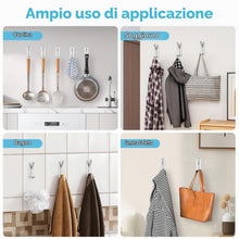 Carica l'immagine nel visualizzatore di Gallery, Alyvisun 5 Pezzi Ganci Adesivi, Appendi Accappatoio Bagno in Acciaio Inox
