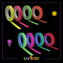 Carica l'immagine nel visualizzatore di Gallery, UV FLOOR - Adesivo fluo - Set da 4 - 1,9 cm x 25 m