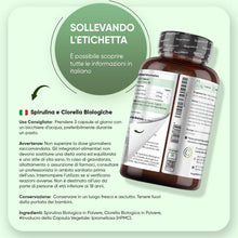 Carica l'immagine nel visualizzatore di Gallery, Spirulina e Clorella Biologiche Certificate, 240 Capsule Vegane Superfood