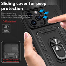 Carica l'immagine nel visualizzatore di Gallery, Cover per Iphone 15 Pro 6.1 Pollici con Vetro Temperato Custodia con Scorrevole Protezione Fotocamera Custodia Rotante A