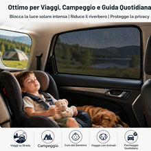 Carica l'immagine nel visualizzatore di Gallery, 4 Pezzi Tendine Parasole Auto, Tende A Vetro,Parasole Auto Finestrini Block Protezione UV,Universali Copri Finestrini Ca