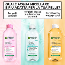 Carica l'immagine nel visualizzatore di Gallery, Garnier SkinActive Acqua Micellare Tutto in 1, Per Pelli Sensibili, 100% del Trucco Rimosso, Pelle Detersa e Idratata pe