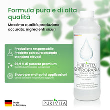 Carica l'immagine nel visualizzatore di Gallery, PURIVITA® Alcol Isopropilico 99,9% Detergente Sgrassante, 1 L