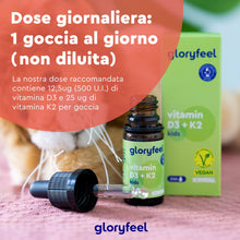 Carica l'immagine nel visualizzatore di Gallery, Vitamina D3 Bambini, D3 K2 Gocce, Eletto PRODOTTO DELL'ANNO 2025, Integratore Vitamina D3 500 U.I. vegetale da Licheni +