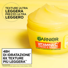 Carica l'immagine nel visualizzatore di Gallery, Garnier Vitamina C Fresh and Bright, Crema Sorbetto Idratante Anti-Macchie, Texture Fresca e Ultra Leggera, Con Niacinam