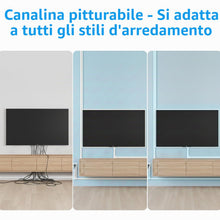 Carica l'immagine nel visualizzatore di Gallery, Carehabi Canalina Passacavi Muro Adesiva 4,8m (15x9mm, 0,4mx12pcs), Canaletta per Cavi Elettrici, Nascondi Cavi TV e Scr
