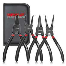 Carica l'immagine nel visualizzatore di Gallery, WISEUP 4 Pezzi Pinze Per Anelli Di Sicurezza, pinza interne ed esterne diritte da 170 mm, acciaio al carbonio industrial