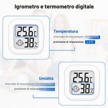 Carica l'immagine nel visualizzatore di Gallery, 4 Pezzi Mini Termometro Digitale, Igrometro LCD Temperatura Interna Senza Fili, Misuratore di Umidità con Sensore di Tem