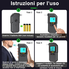 Carica l'immagine nel visualizzatore di Gallery, Dusefogo Etilometro Portatile Certificato, Professionale Alcol Test, Digitale Etilometro con Display Schermo LED, con 20