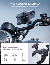 Carica l'immagine nel visualizzatore di Gallery, Lamicall Supporto Telefono Bicicletta - [1S Blocco] [Perfetto per Video]