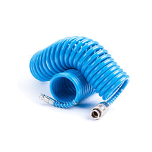 Carica l'immagine nel visualizzatore di Gallery, Tubo a spirale per aria compressa in PU poliuretano Ø 5,5 x 8 mm lunghezza 10 mt completo di raccordi ad attacco rapido