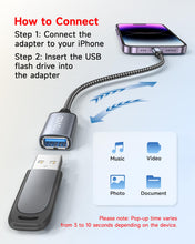 Carica l'immagine nel visualizzatore di Gallery, RAVIAD Adattatore Lightning a USB [Certificato MFi], Lightning a USB Adattatori Cavo OTG iOS per iPhone/i-Pad, Cavo USB3