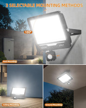 Carica l'immagine nel visualizzatore di Gallery, 100W 10000LM Faretto LED da Esterno con Sensore di Movimento 1 Pezzi, 6500K Bianco Freddo Impermeabile IP67 Faretto Faro