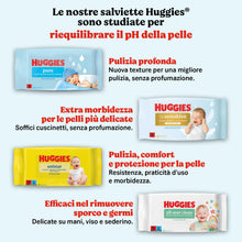 Carica l'immagine nel visualizzatore di Gallery, Huggies Extra Care Sensitive, Salviette neonato per pelli sensibili, 99% Acqua pura, 100% Plastic-free, Senza parabeni e