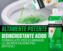 Carica l'immagine nel visualizzatore di Gallery, EQM - ECO-223 - Disincrostante WC Acido 1L - Anticalcare &amp; Ruggine