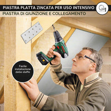 Carica l'immagine nel visualizzatore di Gallery, 10 x Piastre forate (100 x 40 x 2) Piastra di fissaggio, Connettore per legno, Lastrina di giunzione piatta, Piastra di 